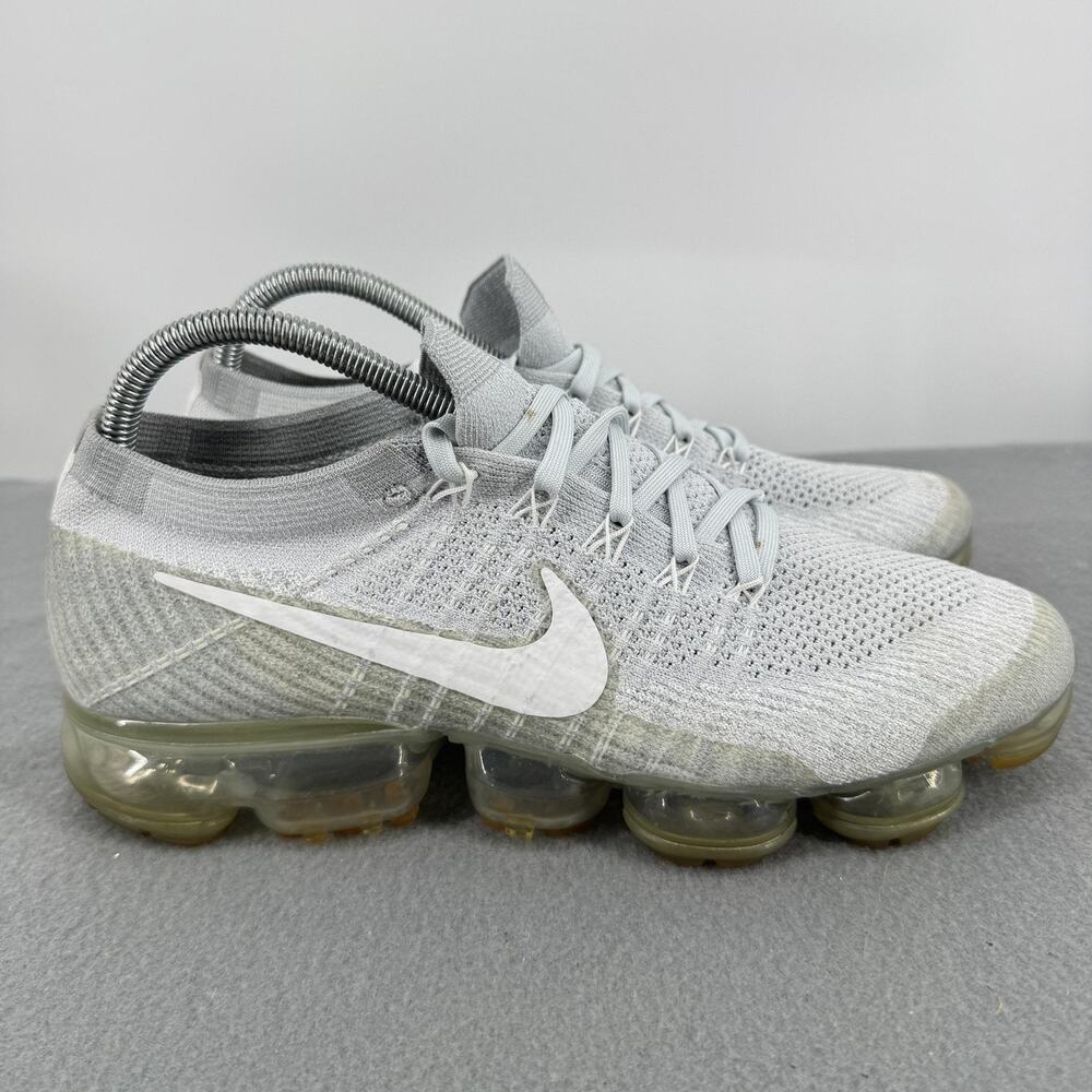 Nike Air VaporMax Flyknit Pure Platinum Wolf Grey 849558-004 Mens 9.5 2017